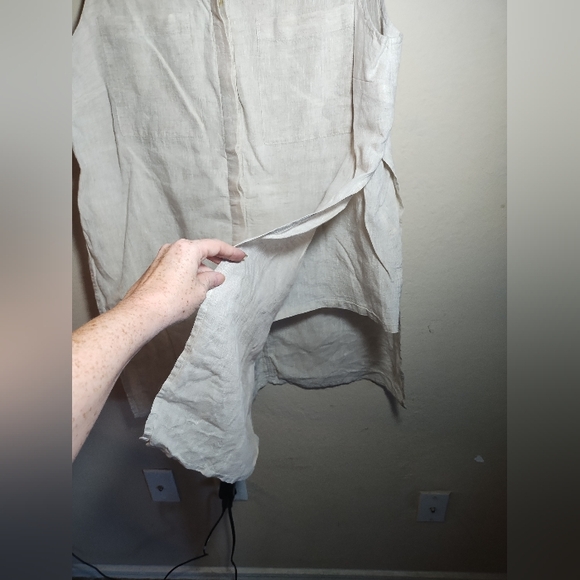 Chicos Linen Tunic Top Lagenlook Minimalist Boho Long Tunic - Picture 2 of 16